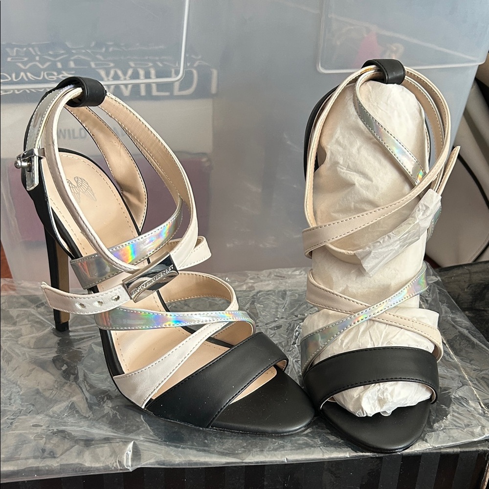 Victoria's Secret Black and Silver Heels